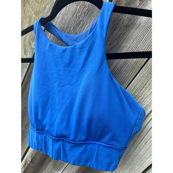 Athleta Blue Racerback High Neck Sports Bra Workout Tank‎ Top Size S - Picture 5 of 7